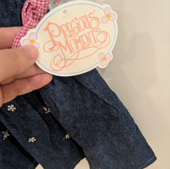 Vintage Embroidered Precious Moments Denim Dress - Picture 7 of 8